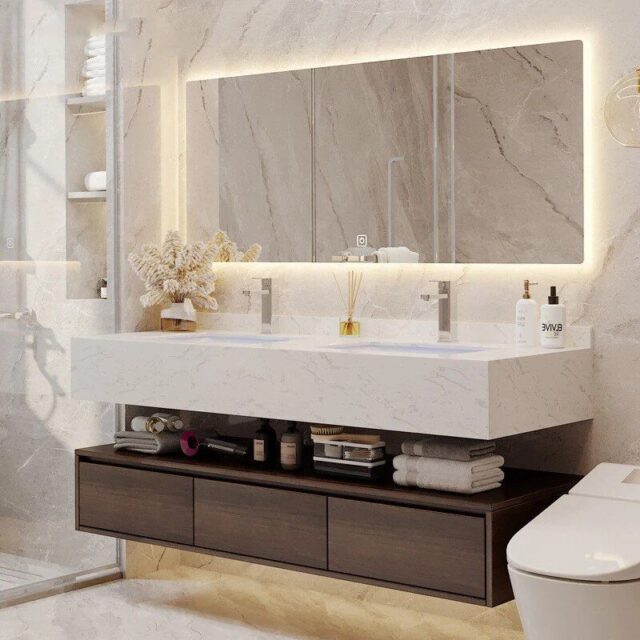 Smart LED Mirror Cabinet and Sink Set